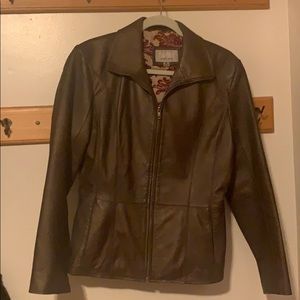 Brown leather jacket